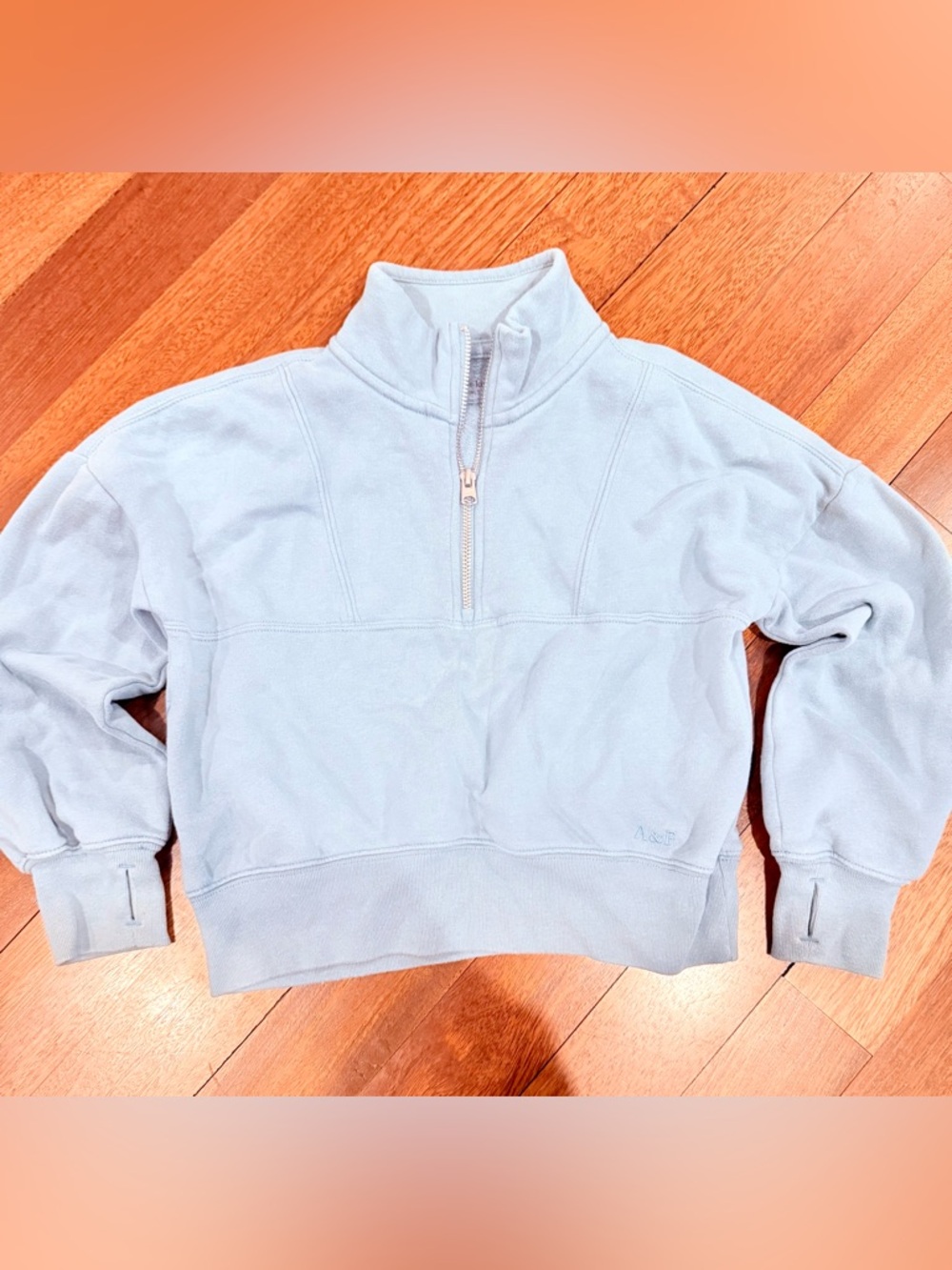 abercrombie kids sage green half-zip pullover sweatshirt sz 7/8